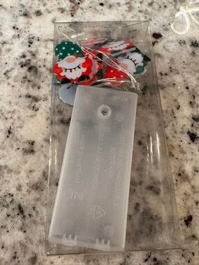 Santa LED String Lights - Red & Green Festive Battery-Operated Garland